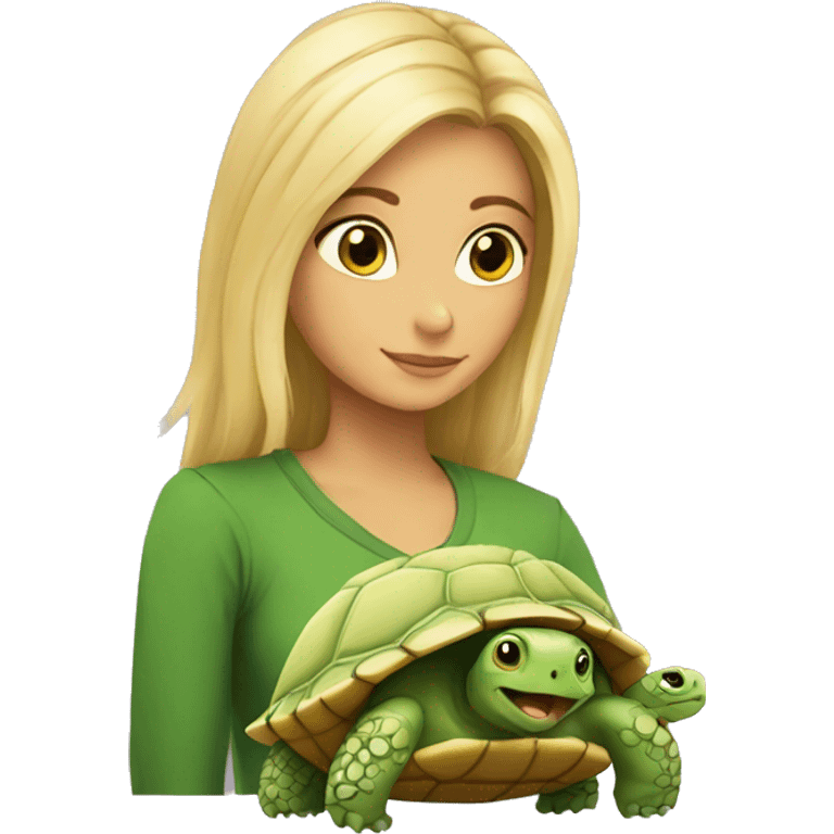 Rubia y una tortuga emoji