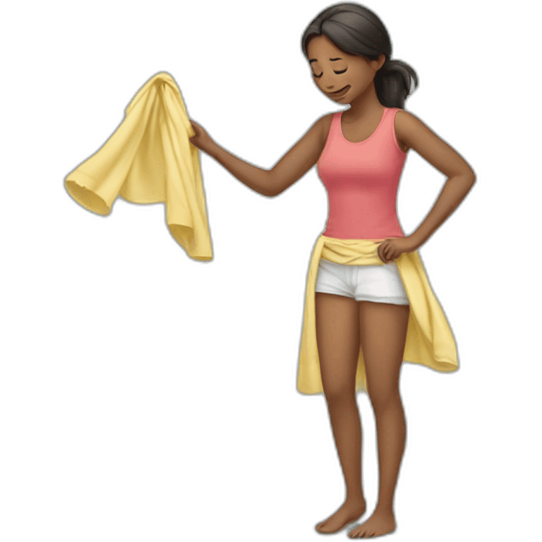 Girl changing cloth emoji