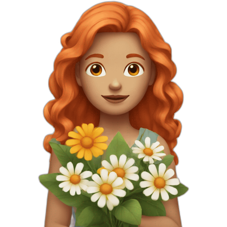 ginger-girl-with-flowers emoji