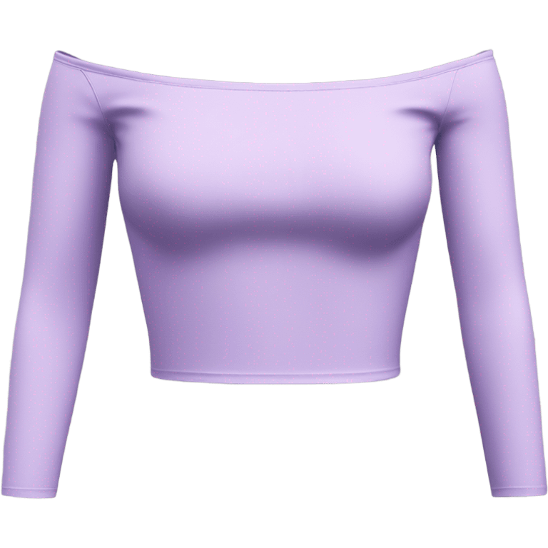 Lilac off shoulder Long sleeve crop top, isolated emoji