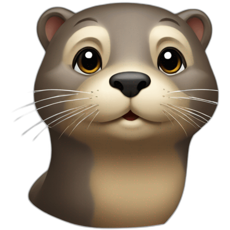 Une loutre sur un chat emoji