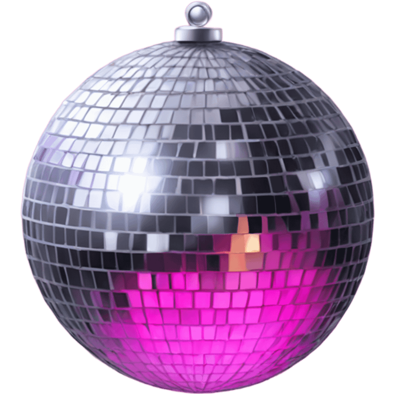 Disco ball with a pink bown emoji