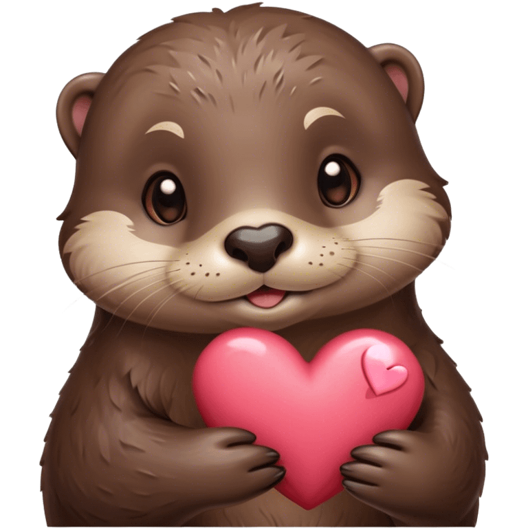 Cute Otter holding a heart  emoji