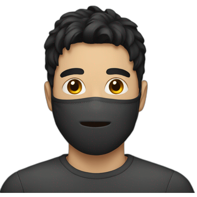 A man with black hair wearing a mask  emoji