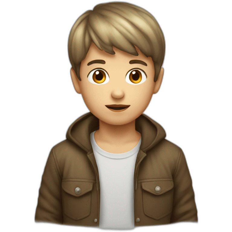 Small boy with mushroom cut emoji