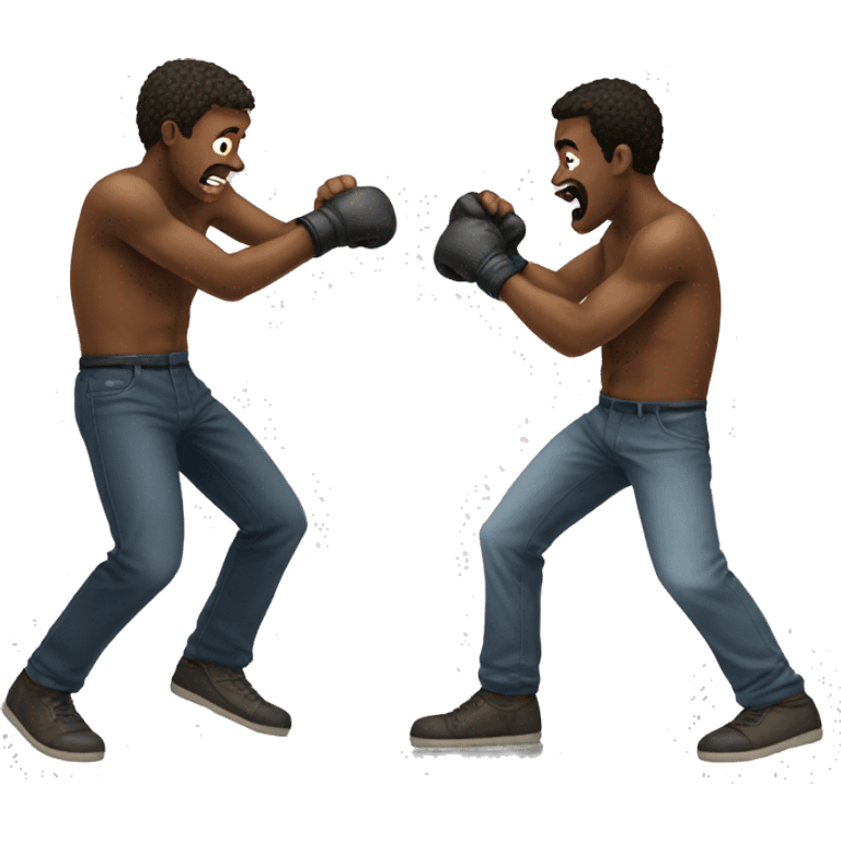 Two guys fighting emoji