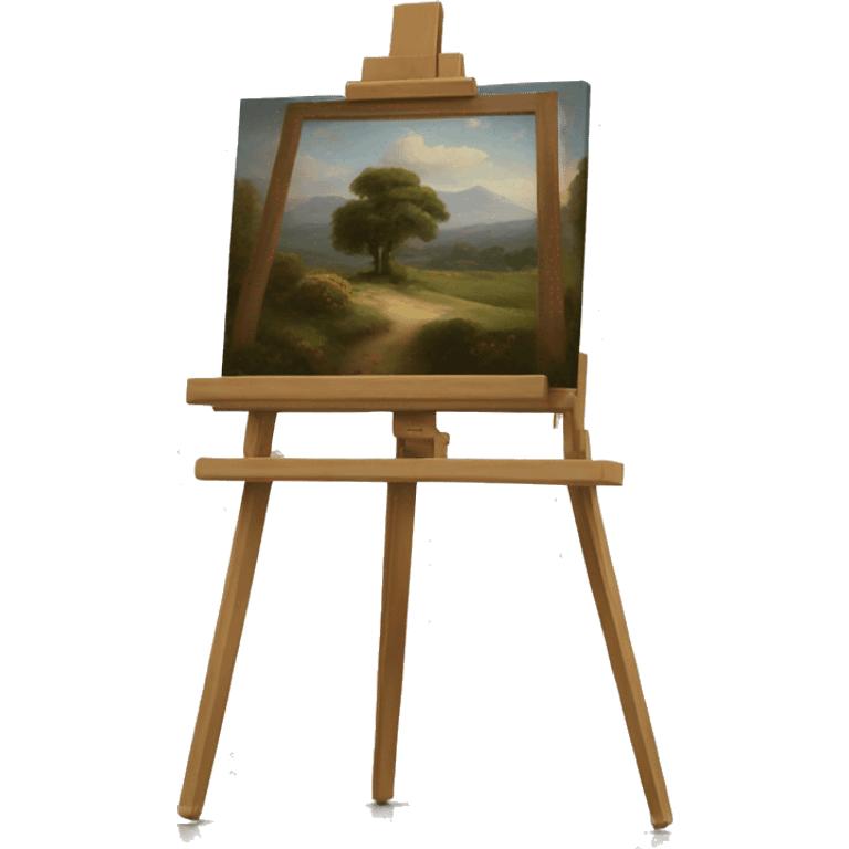 easel with a painting
 emoji