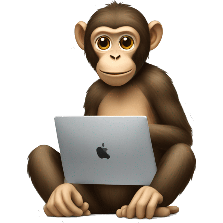 Monkey with computer emoji