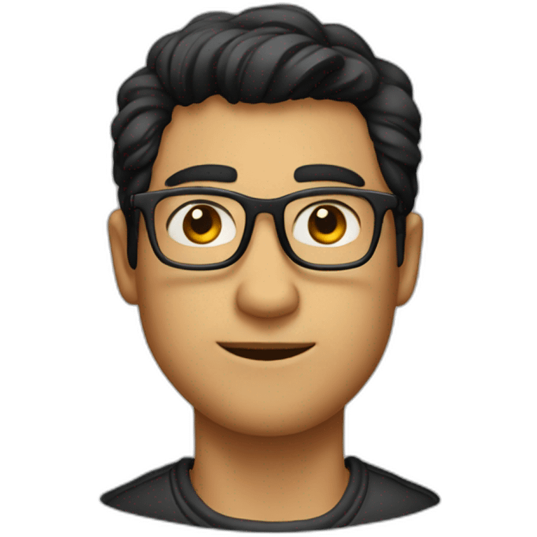 a guy with eyeglasses and black hair in typer fade emoji