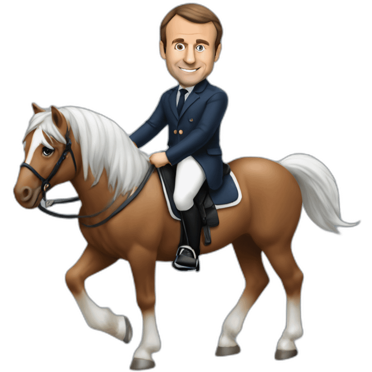 Emmanuel Macron qui fait du poney emoji