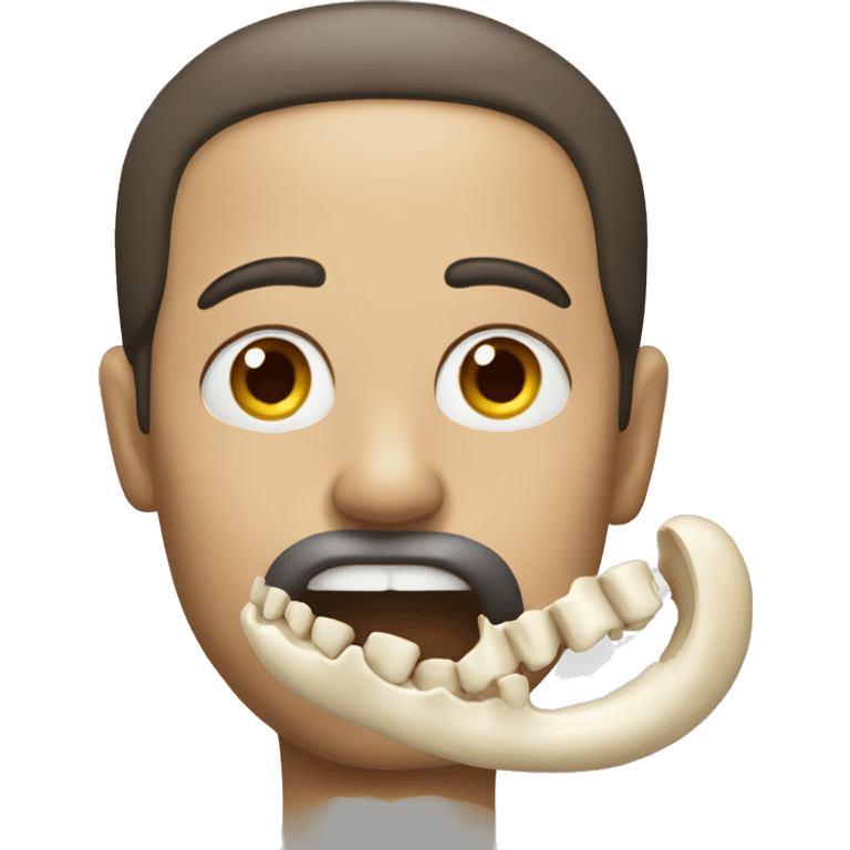 Man with bone in mouth  emoji