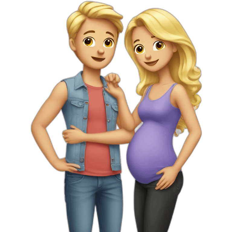 Gay Best friends & blond pregnant love emoji