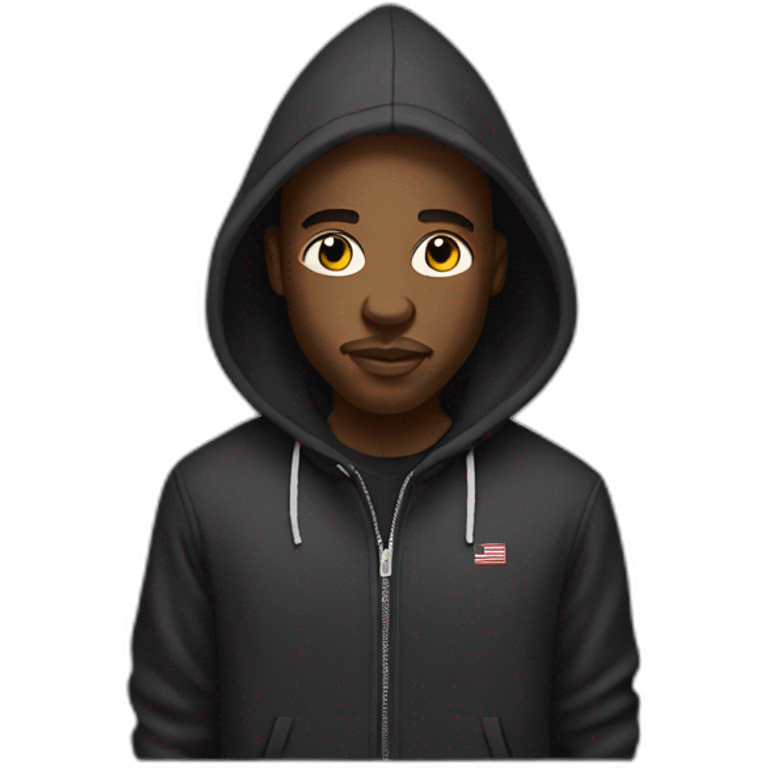 american black rapper wearing hoodie emoji