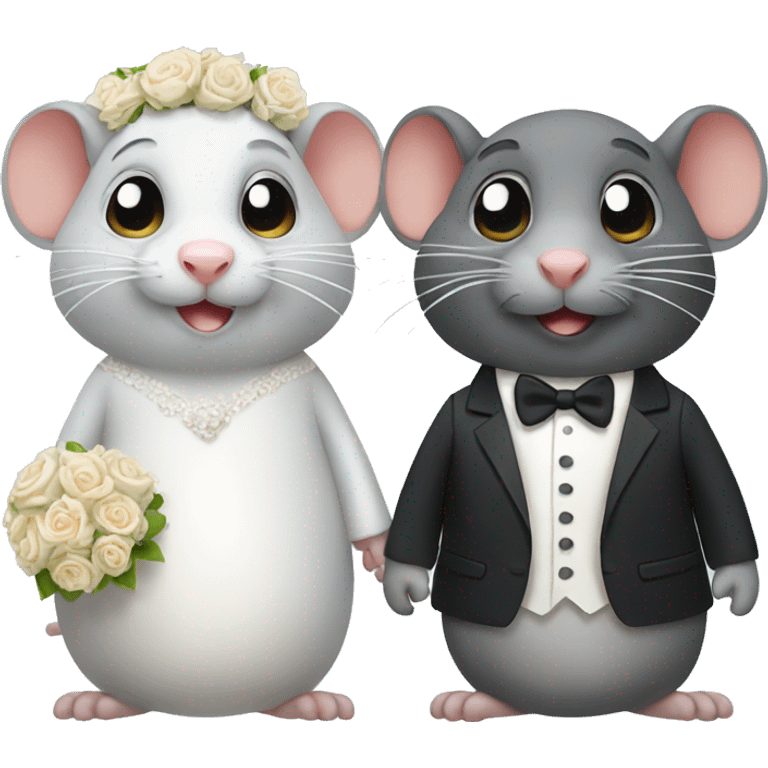 Two rats in his wedding day emoji