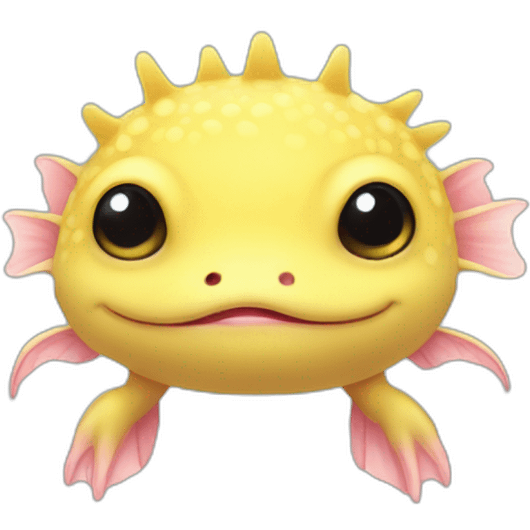 Cute Yellow axolotl  emoji