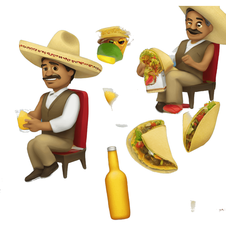 Mexican man with a margarita and taco emoji