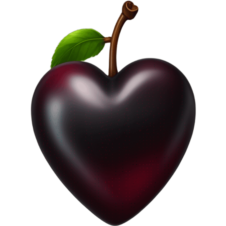 Black heart cherry emoji