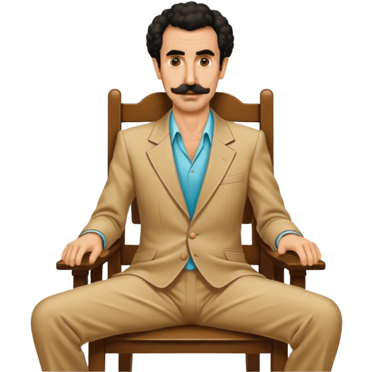 Borat sitting on dining chair emoji