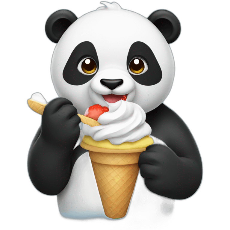 Panda eating ice cream emoji