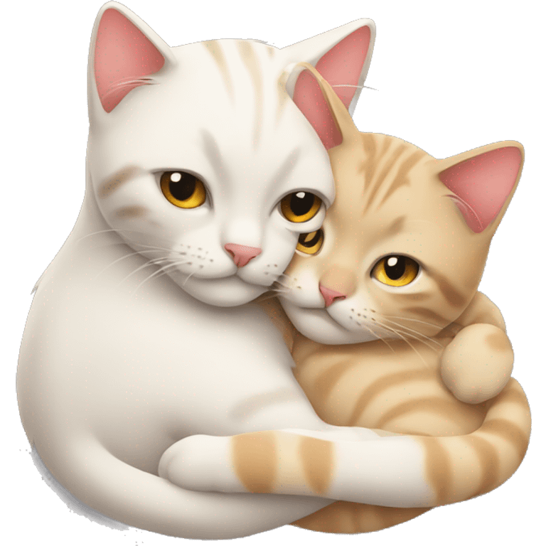 Cats cuddling emoji