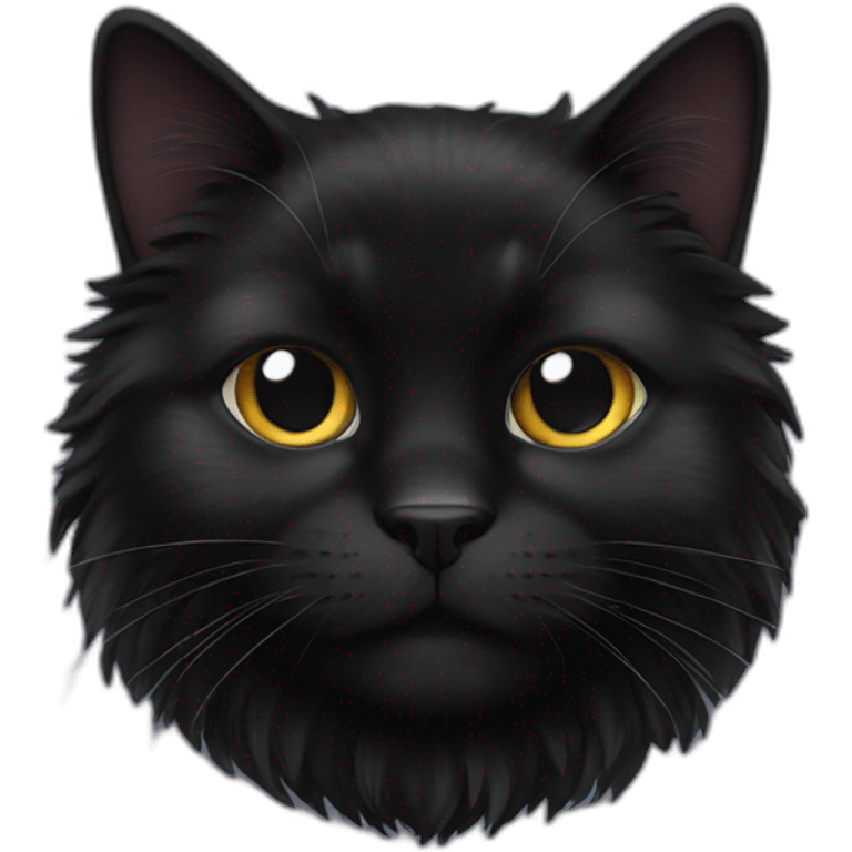 Fluffy black cat emoji