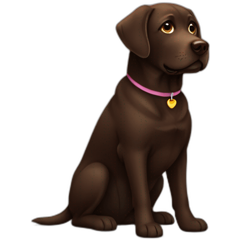 dark brown Labrador girl fat dog emoji