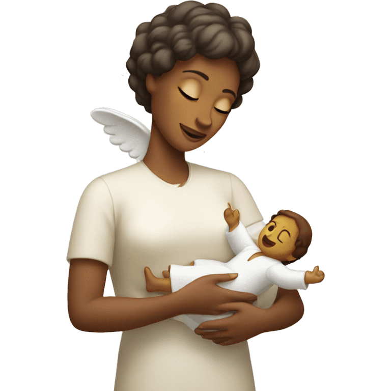 Mother holding angel  emoji