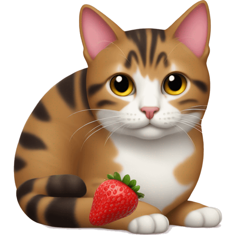 Cat with strawberry emoji