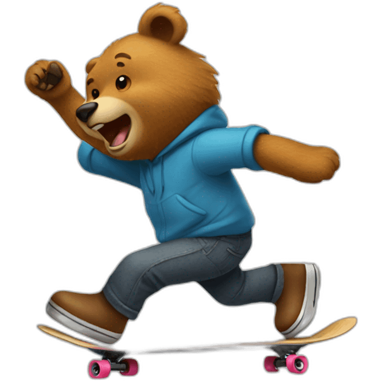 bear skateboarding emoji