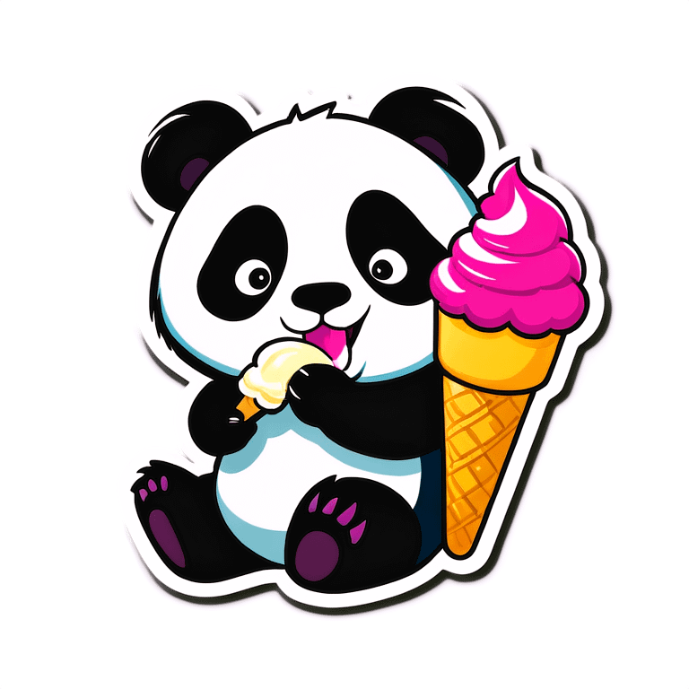 Panda eating ice cream emoji