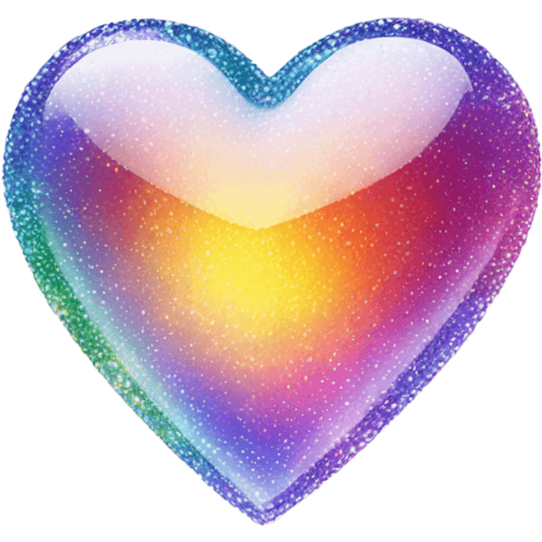 A transparent glass, colorful sparkle heart emoji