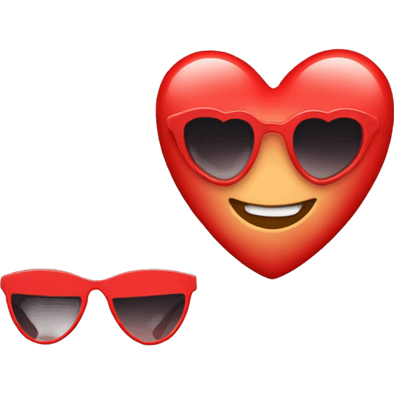 red Heart-shaped-sunglasses emoji