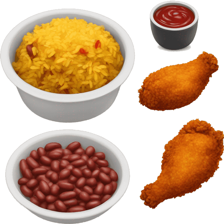 Red Beans and Rice with fried Chicken emoji