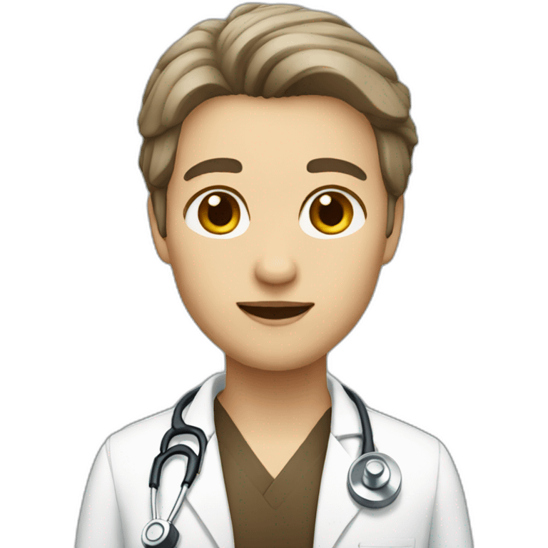 White brown hair Doctor emoji