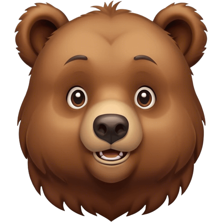 Realistic cute grizzly bear emoji