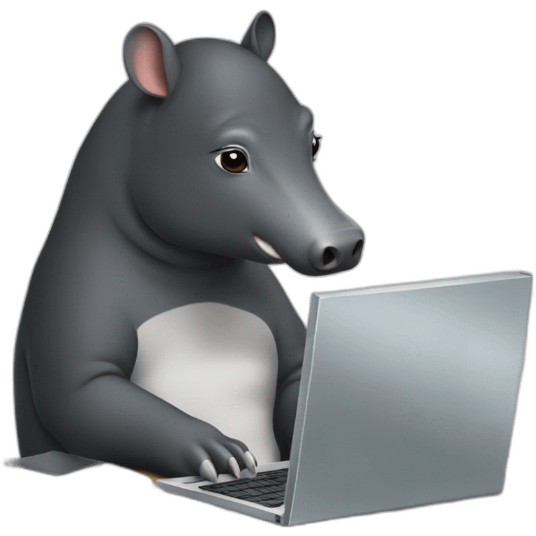 malayan tapir working on computer emoji