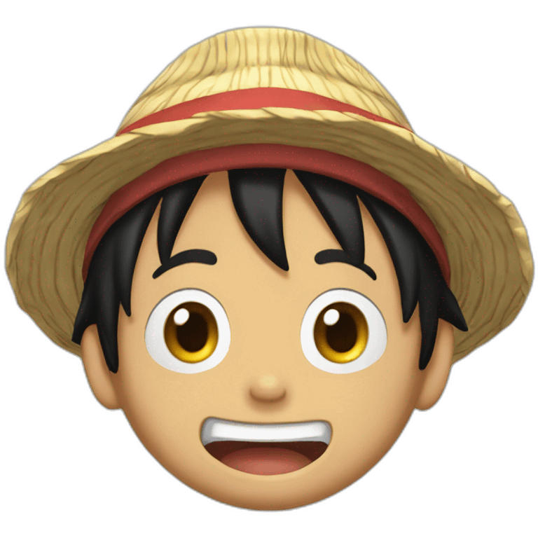 Luffy with heart eyes and a wide opened mouth emoji