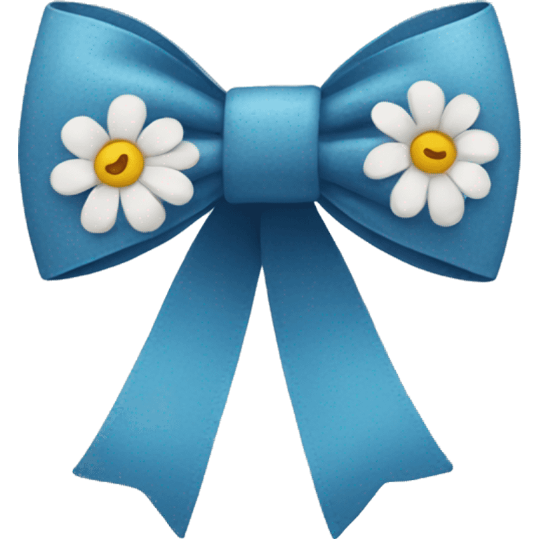 blue bow with flowers  emoji