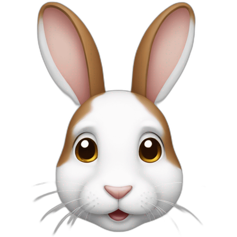 a white and brown rabbit emoji