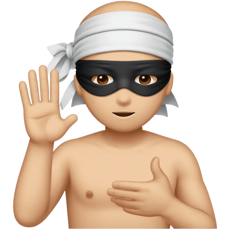 Emoji of a person approving a pull requests with a blindfold over their eyes. The person should not see anything  emoji