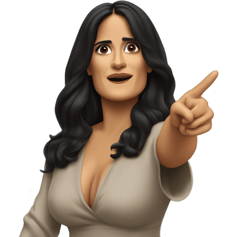 Salma Hayek pointing on you emoji