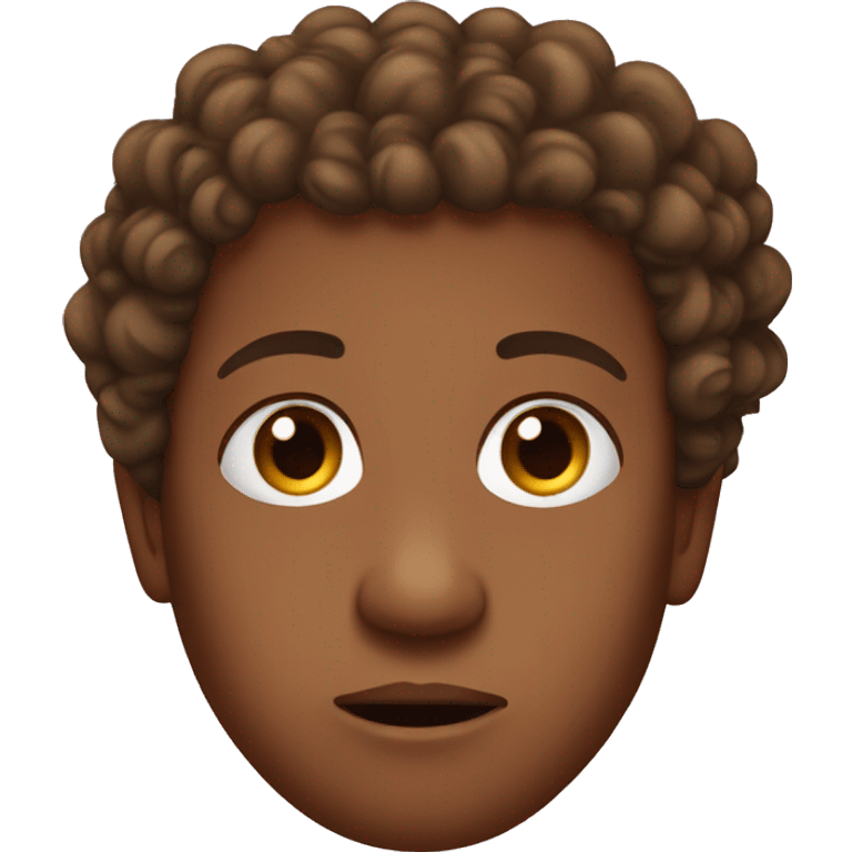 Brown skin curly head doing side eye face emoji