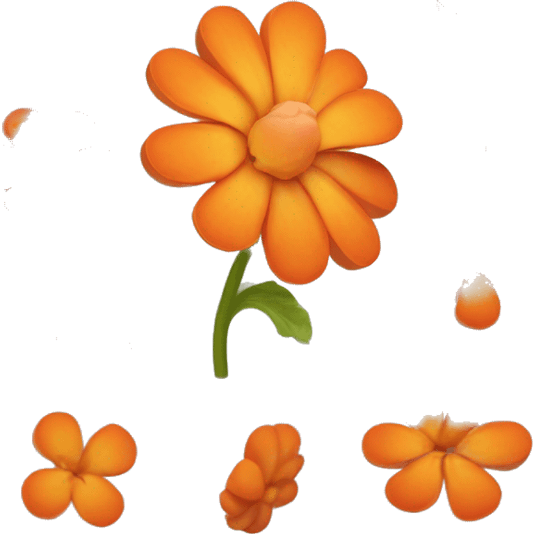 delicate petals resembling dry husks surrounding a brightly colored fruit-like center. Use shades of orange or reddish-orange for the petals and center to capture its vibrant look. Aim for instant recognition. emoji