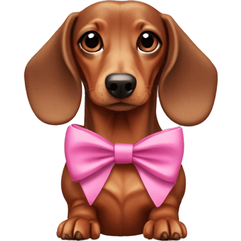 dachshund with pink bows emoji