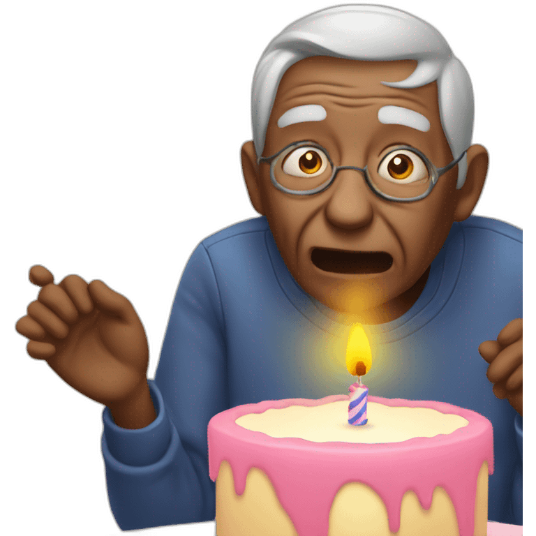 old person blowing out candles emoji