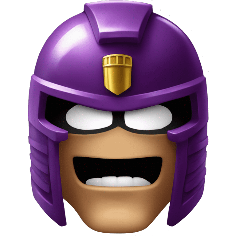 judge dredd head, screaming , wine purple helmet emoji