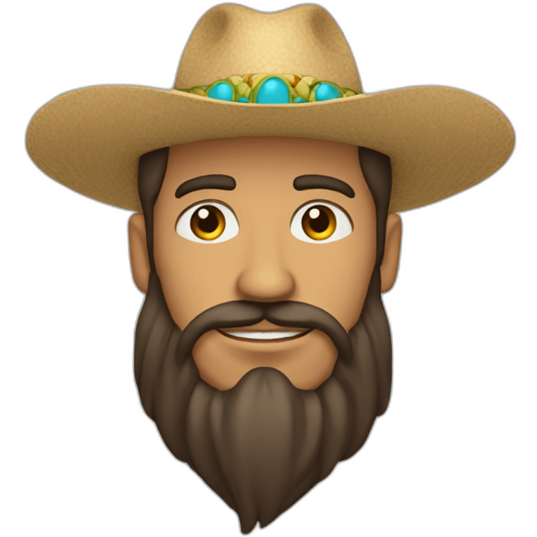 Hombre con sombrero y barba emoji