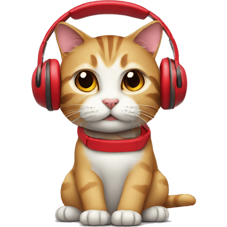 cat with red Headphones emoji