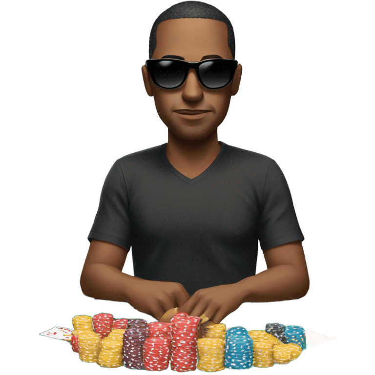 Poker players in sunglasses emoji