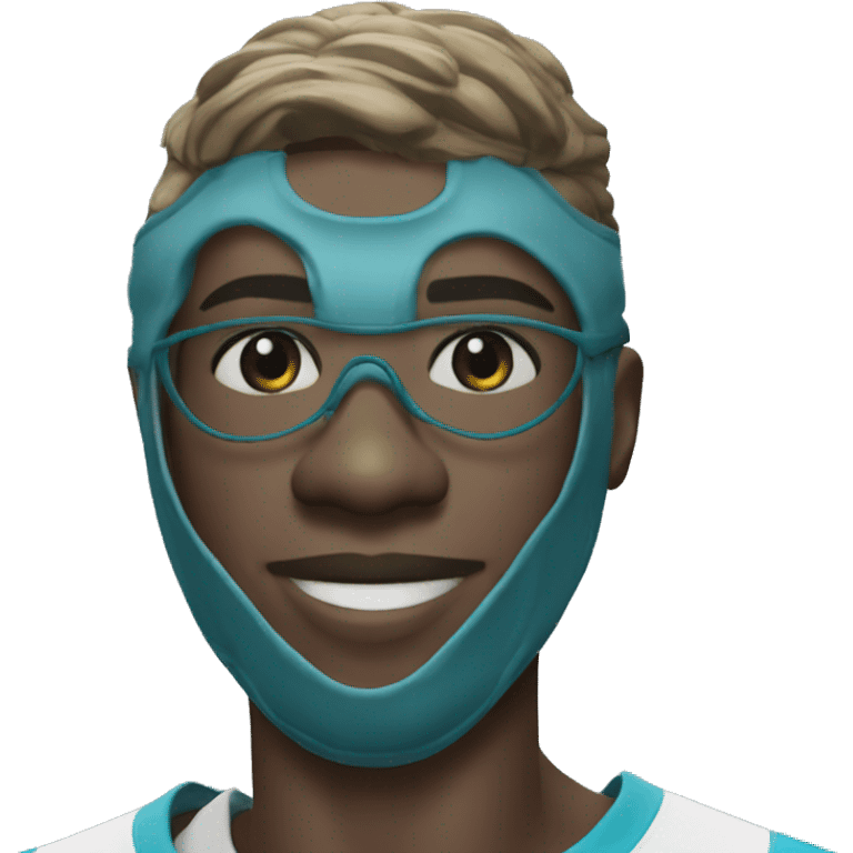 Victor osimhen with facial mask at napoli emoji